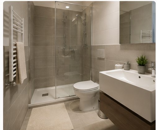 Rendering: bagno con doccia